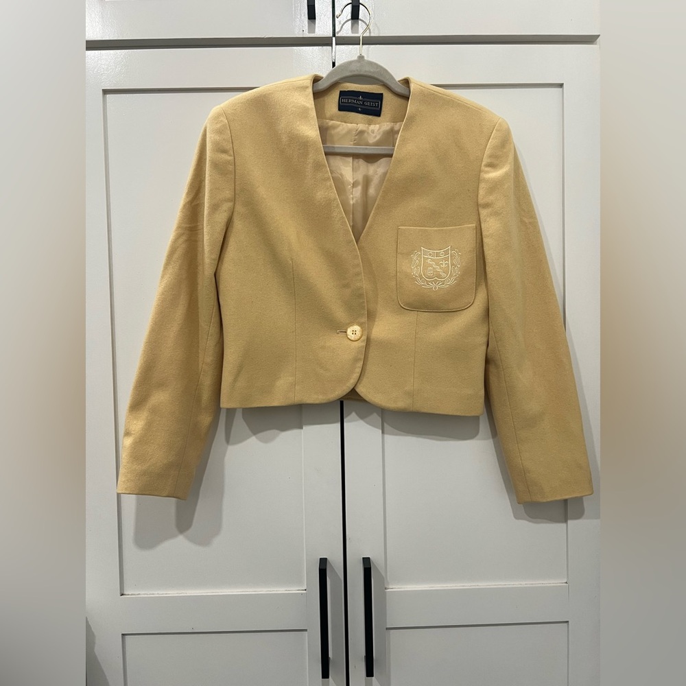 Vintage Yellow Herman Geist Cropped Blazer / Women’s Size 6
